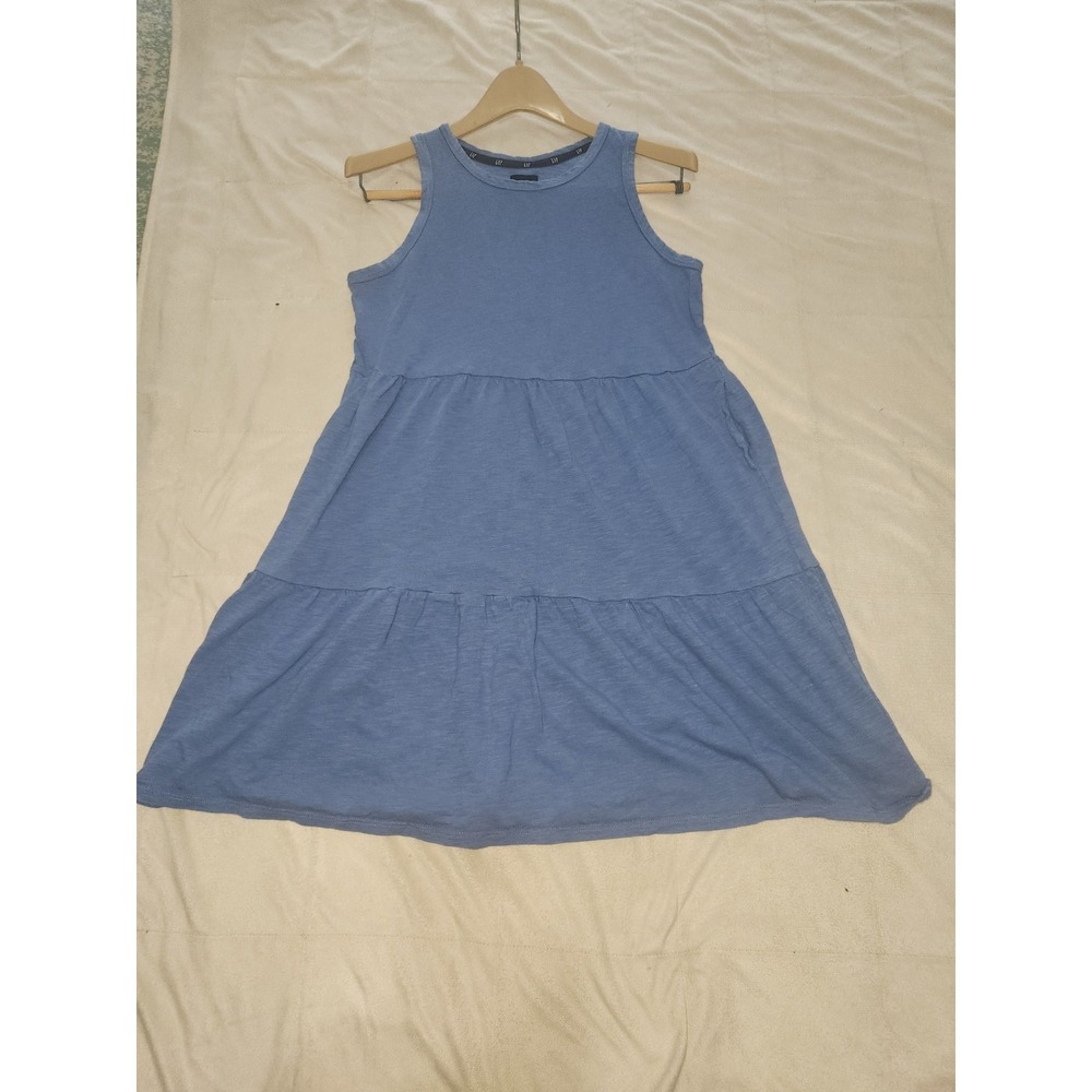 Gap Women's Blue Tiered Tank Dress. Size Small. Summer Dress